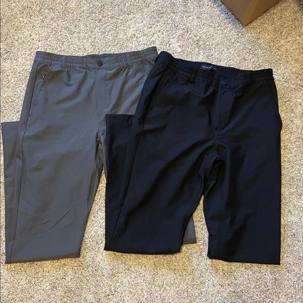 Marc New York Men's black dry wick material dress pants and gray pair